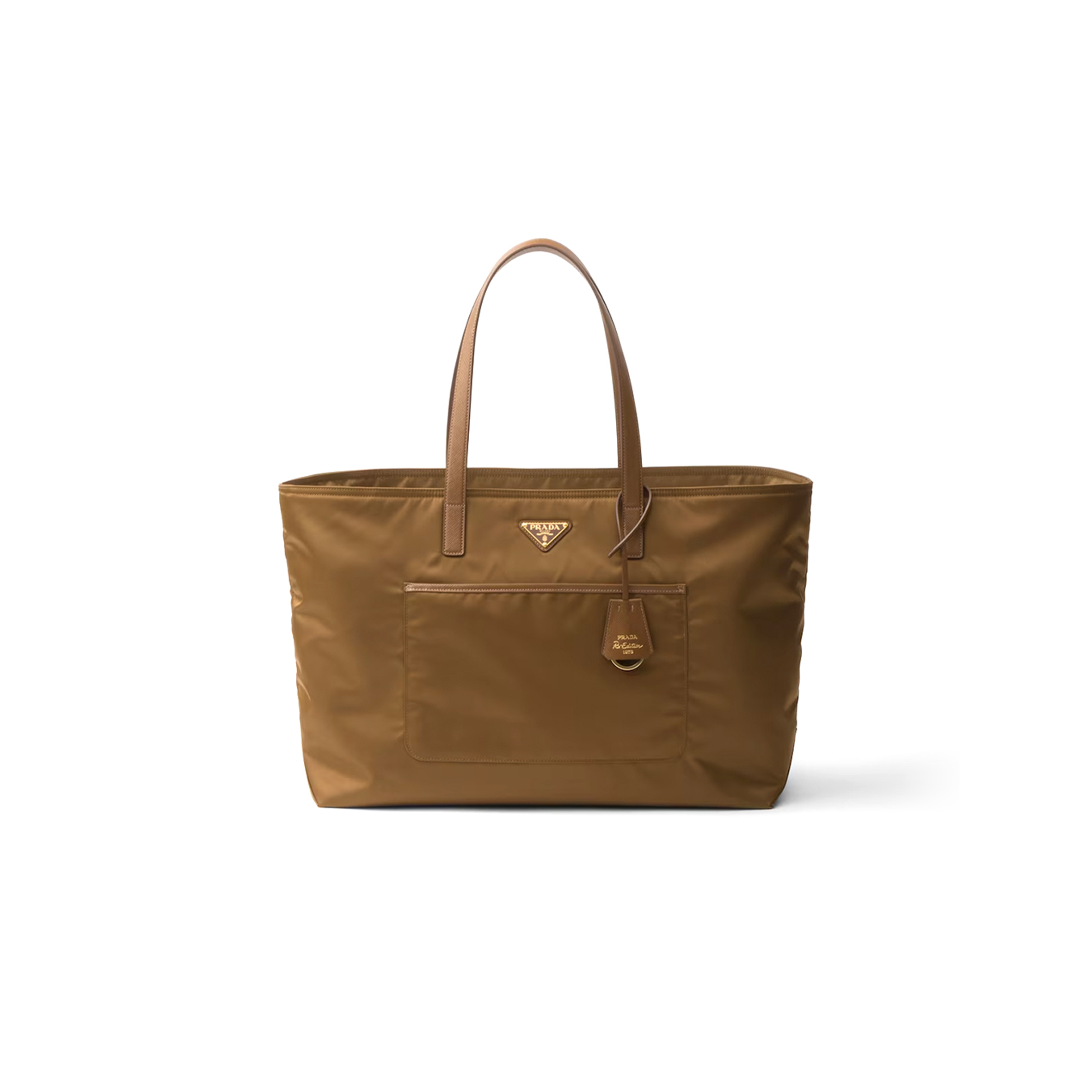 PRADA RE-EDITION 1978 LARGE RE-NYLON AND SAFFIANO LEATHER TOTE BAG 1BG527 01 (43*31*15cm)
